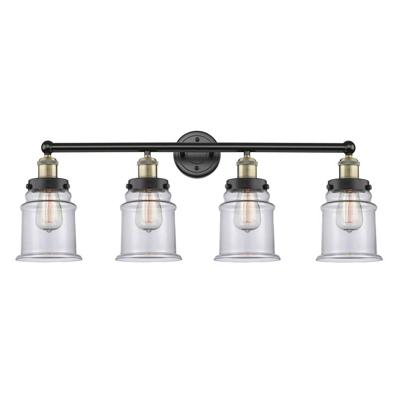 Innovations Lighting Canton - 4 Light 33" Bath Vanity Light - Clear/Black Antique Brass