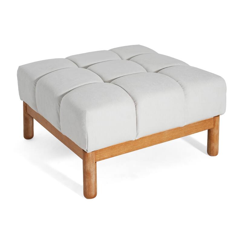 Christopher Knight Home - Biscuit Modern Upholstered Tufted Ottoman with Deep Cushion Design