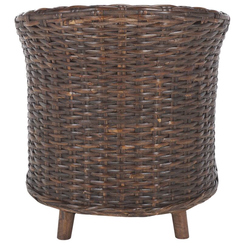 SAFAVIEH Charla Rattan Barrel Chair with Cushion - 29.1" x 27.2" x 32.7" - 29Wx27Dx33H