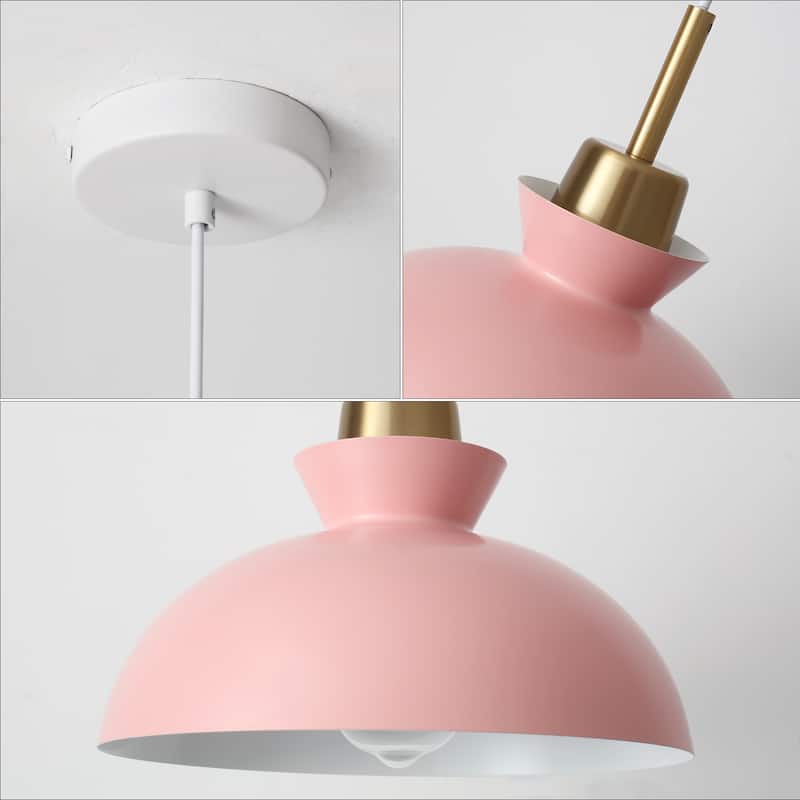 1-Light Modern Classic Semi Flush Mount Chandelier, Farmhouse Dome Pendant Light for Kitchen Island Dining Room