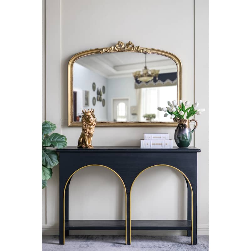 40.2" x 29.9" Baroque Style Gold Arch Mirror