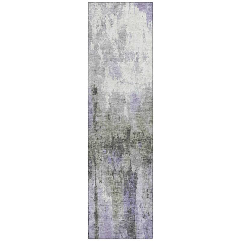 Machine Washable Indoor/ Outdoor Abstract Modern Chantille Rug