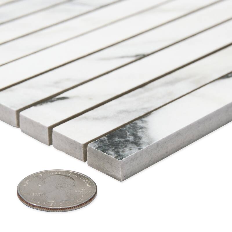 Merola Tile Touche Brick Stacked Zebre 11-3/4" x 11-3/4" Porcelain Mosaic Floor and Wall Tile - (1 Tile)