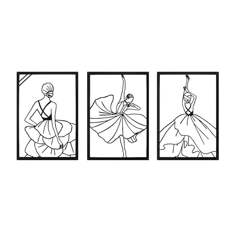 Art3d Black Metal Framed Wall Art Set-3 Pieces 17"x12" - 17 x 12