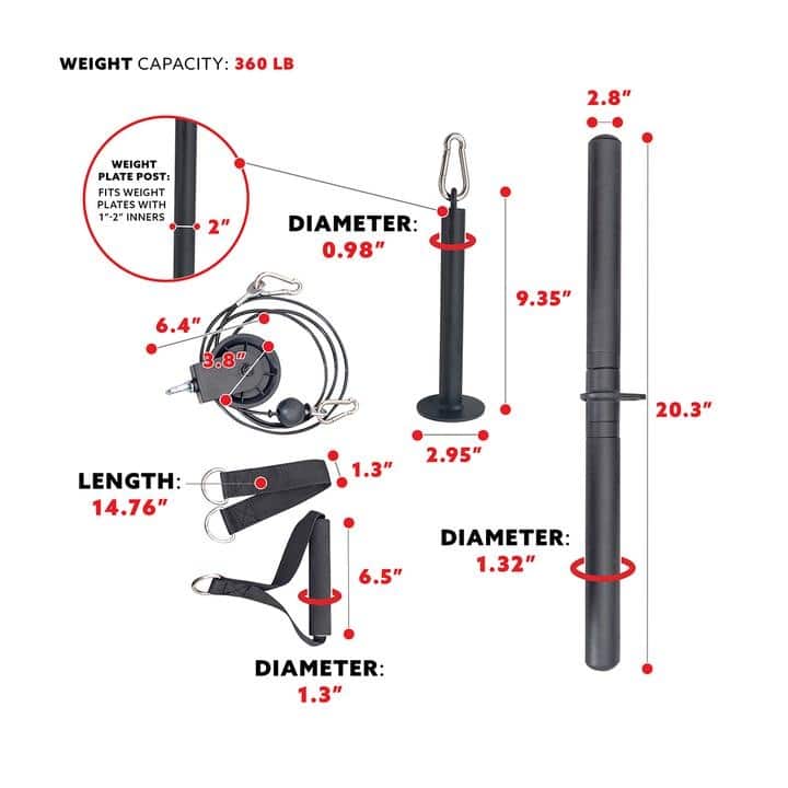 Sunny Health & Fitness Lat Pull Down Attachment - Lat Pull Down - Lat Pull Down