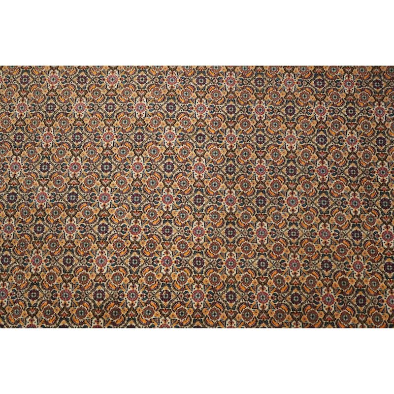 Hand Knotted Oriental 100% Wool Carpet Traditional All-Over Beige & Ivories Tabriz Area Rug - 6' 9'' X 6' 9''