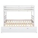 preview thumbnail 7 of 7, White Twin Over Pull-out Bunk Bed with Trundle, Convertible, Guardrail