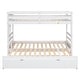 preview thumbnail 7 of 7, White Twin over Pull-out Bunk Bed with Twin Trundle, Convertible Design, Full-length Guardrail