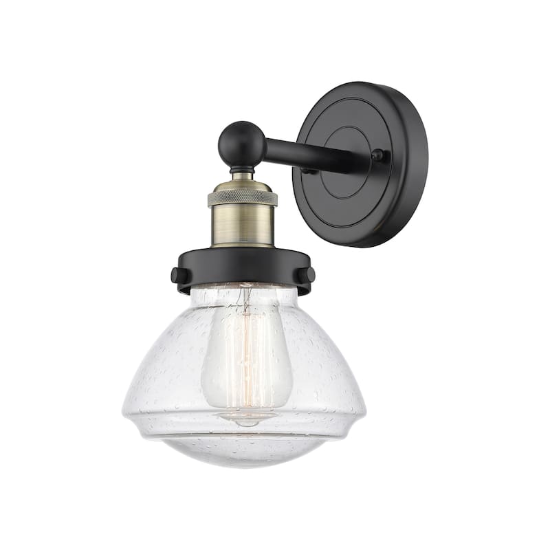 Innovations Lighting 616-1W-10-7 Olean Sconce Olean 10" Tall Wall - Black Antique Brass / Seedy