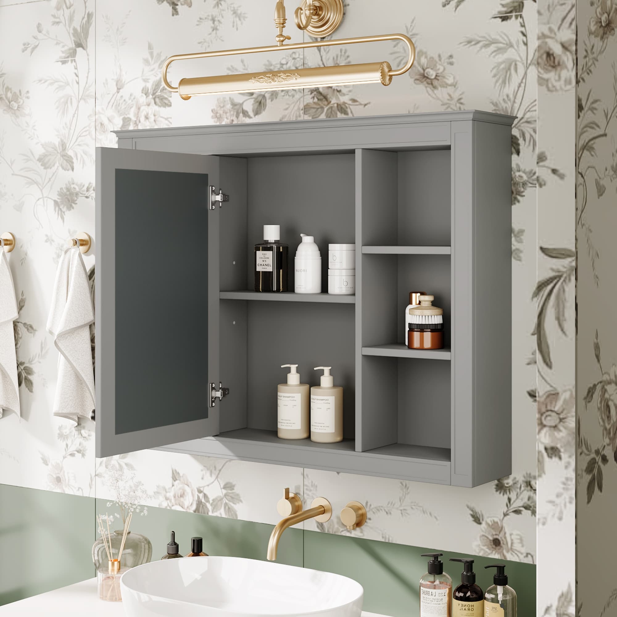 Bathroom wall unit with mirror discount
