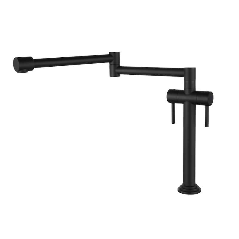 Modern Two Handle Solid Brass Folding Stretchable Pot Filler Faucet