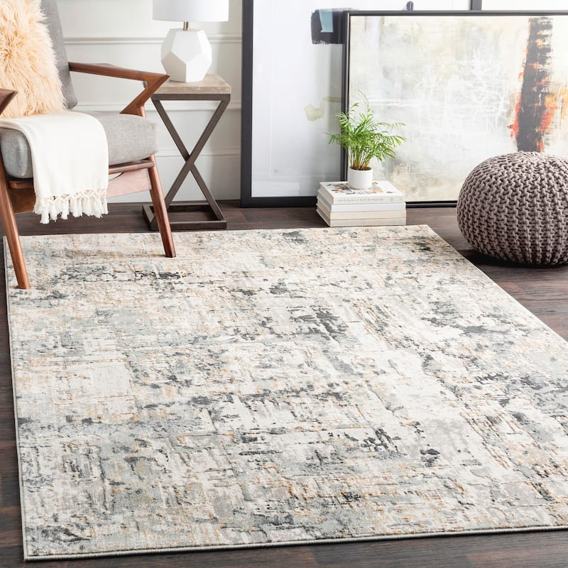 Livabliss Tamboia Updated Abstract Area Rug - Silver/Grey - 5'3" x 7'3"