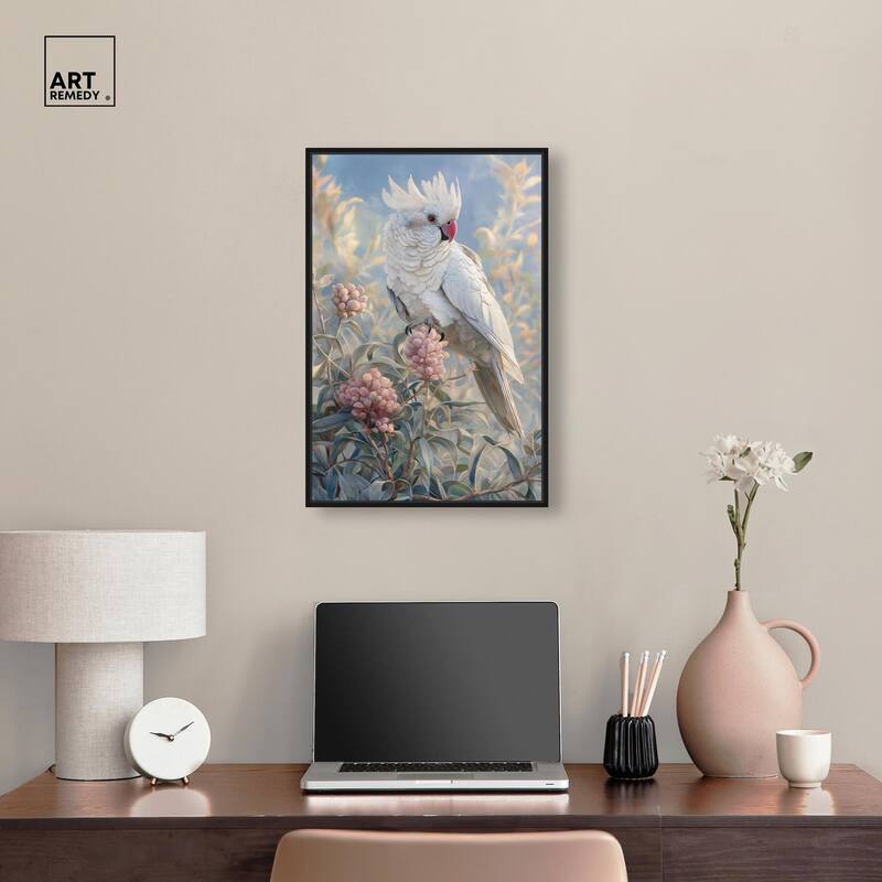 Cockatoo and Blossoms Canvas by Art Remedy