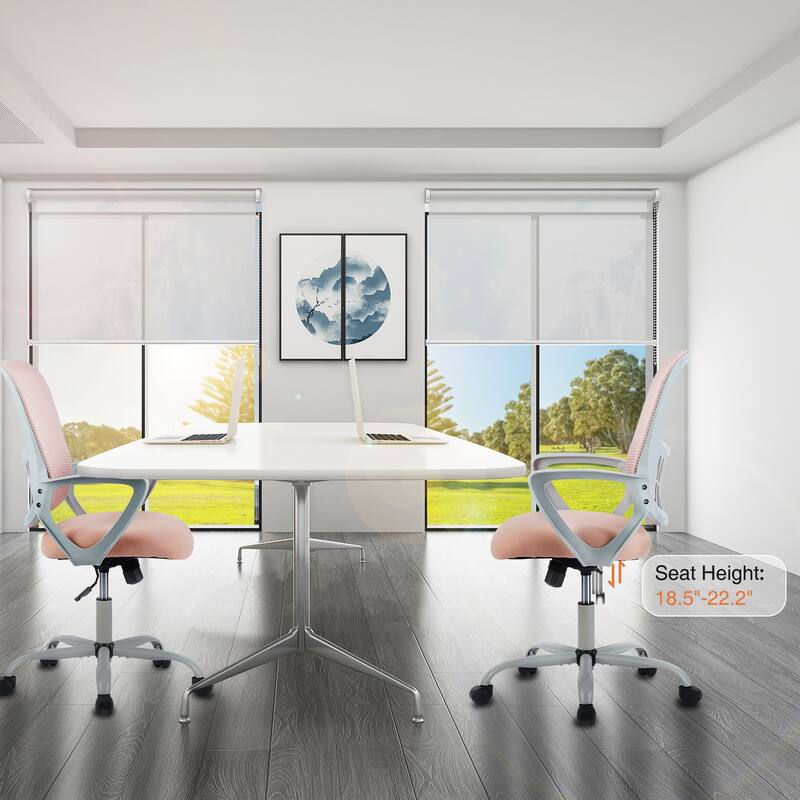 Ergonomic Mid-Back Mesh Office Chair Computer Desk Swivel Rolling Chair with Wheels for Home Office - 18.5"D x 20.08"W x 41.4"H