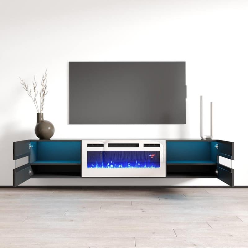 Metro WH-EF Wall Mounted Electric Fireplace 72" TV Stand