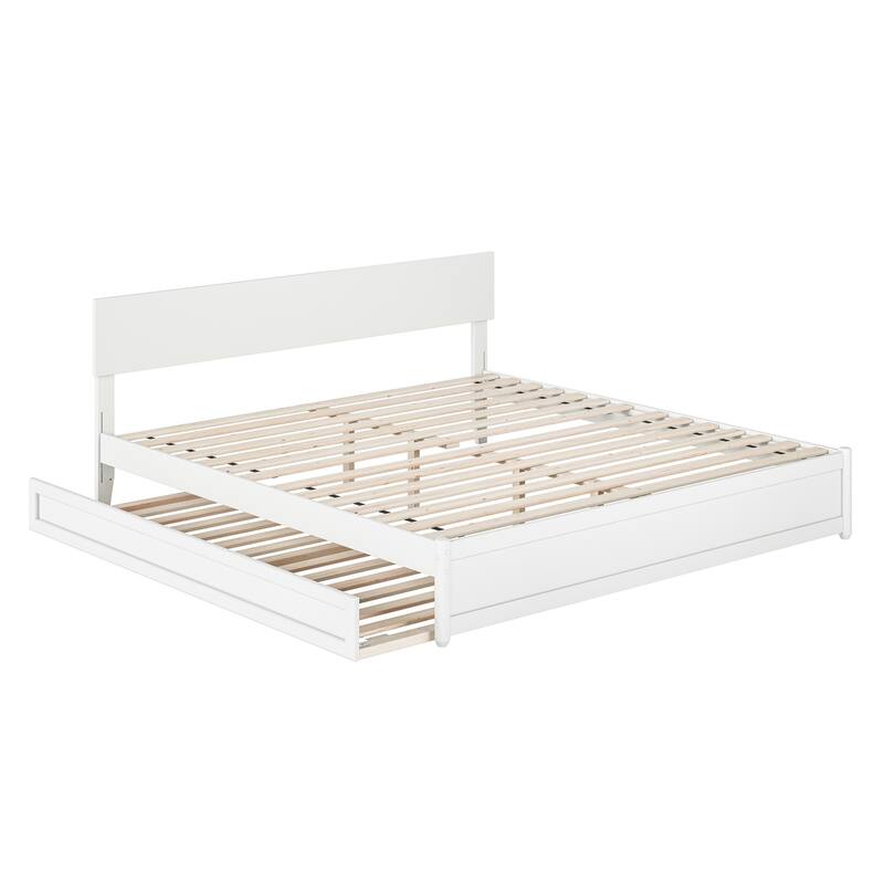 Wesley Platform Bed with Panel Footboard and Twin XL Trundle