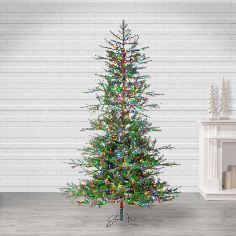 7.5 Foot High Pre Lit Natural Cut Portland Pine with Instant Glow Power Pole Feature - N/A