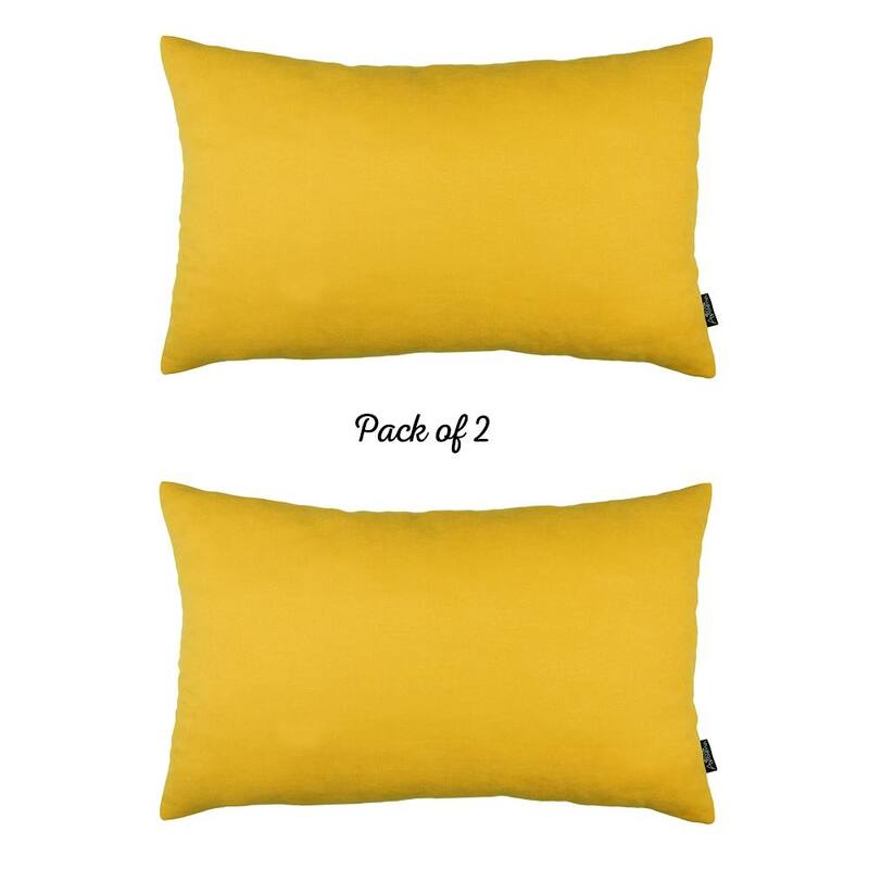 Honey Set of 2 Decorative Throw Pillow Cover Solid Color Lumbar