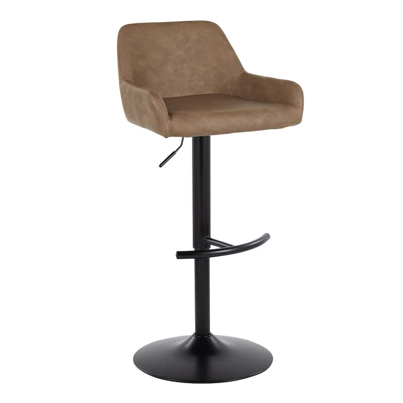 Silver Orchid Galotti Adjustable Bar Stool with Rounded T Footrest (Set of 2)