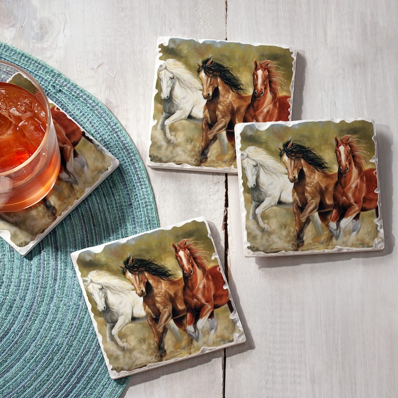 Counterart Absorbent Stone Coasters - Dust Busting - Set of 4 - 4x4x138