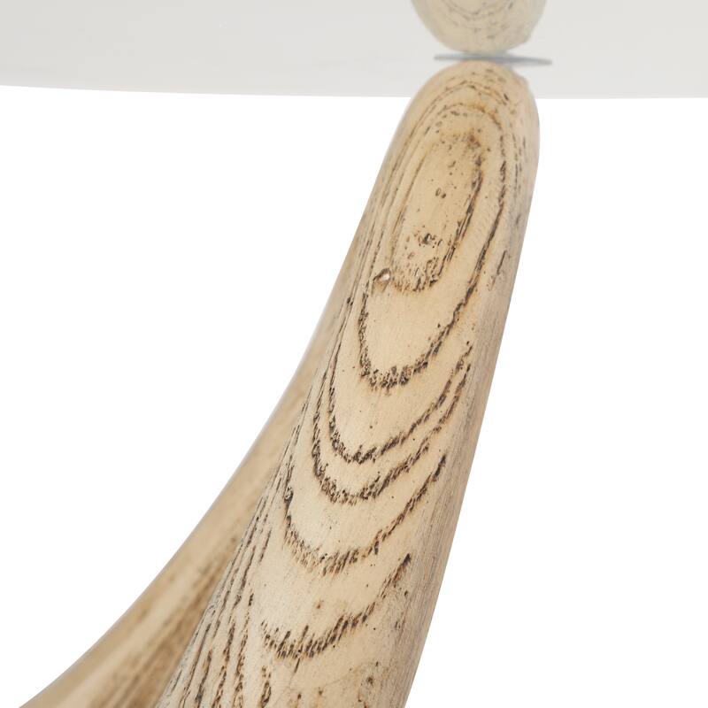 Beige Cement Stone Wood Grain Inspired Abstract Living Room Coffee Table with Wavy Base and Triangular Glass Top