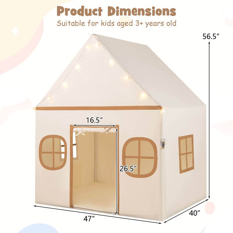 Honeyjoy Kids Play Tent with Padded Mat, Star Lights, Side Storage - See Details