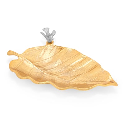 Alice Pazkus 11"L Gold Leaf Dish
