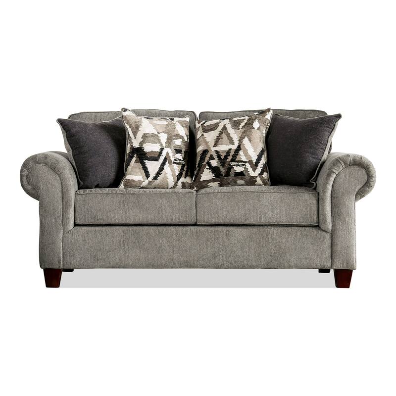 Mecia Transitional Chenille Rolled Arms 2-Piece Sofa Set by Furniture of America