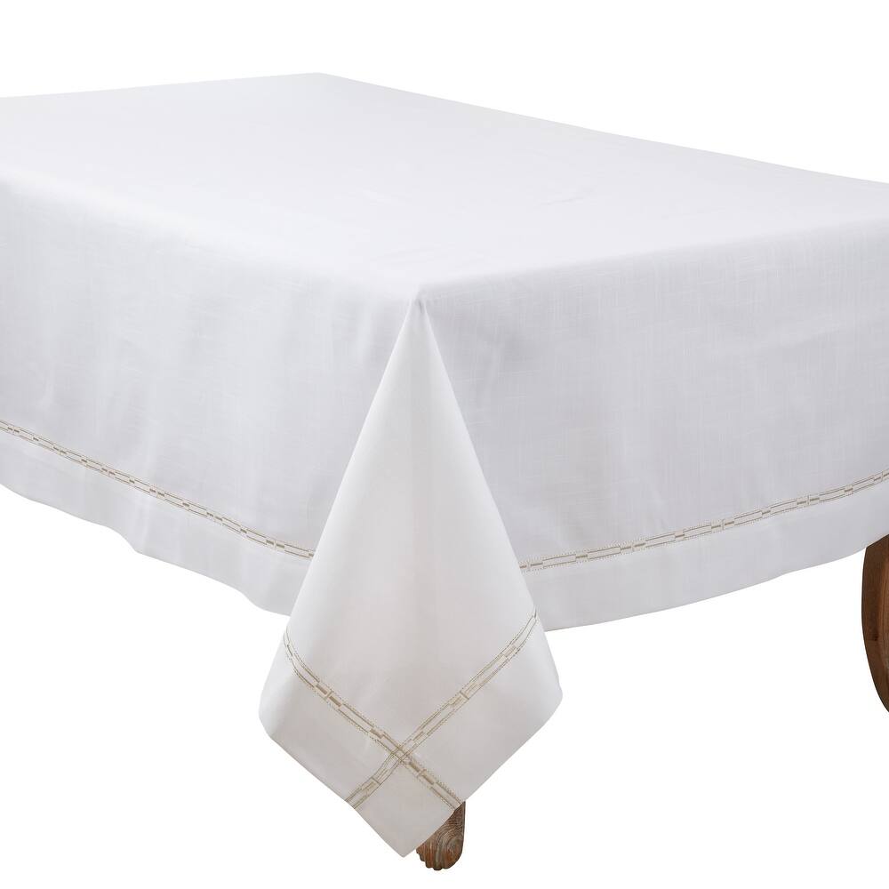 Timeless Embroidered Border Tablecloth with Classic Design