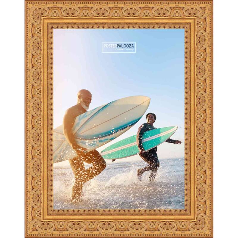 20x30 Ornate Gold Wood Picture Frame - UV Acrylic, Foam Board Backing, & Hanging Hardware Included!
