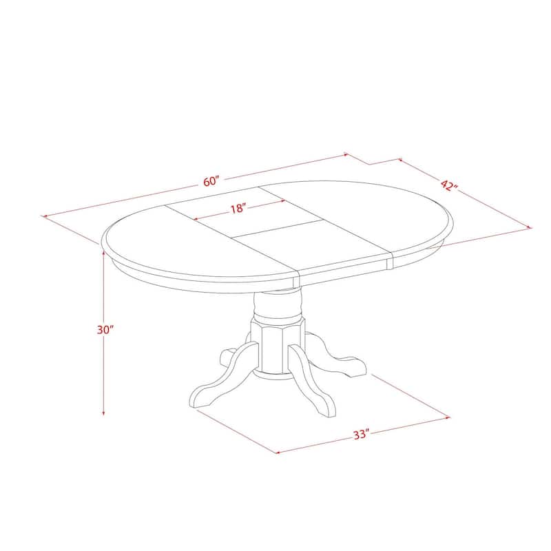 Round 36 Inch Solid Wood Dining Table with Antique Mahogany Finish and Pedestal Base for Small Dining Spaces