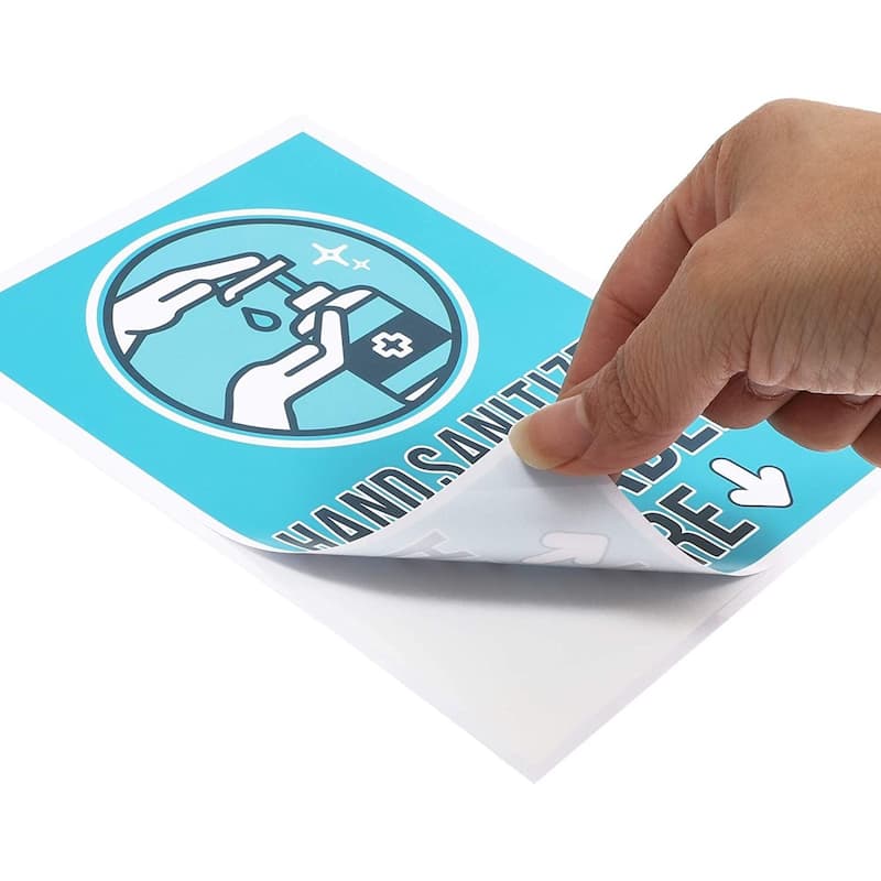 Stockroom Plus 6 Pack Safety Notice Sign Sticker for Store, Hand Cleaner Available Here 5x7"