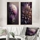 preview thumbnail 12 of 11, Designart "Purple Dahlia Flower" Dahlia Framed Wall Art Set Of 2 - Purple Wall Art Set Of 2 24 in. wide x 20 in. high - Brown