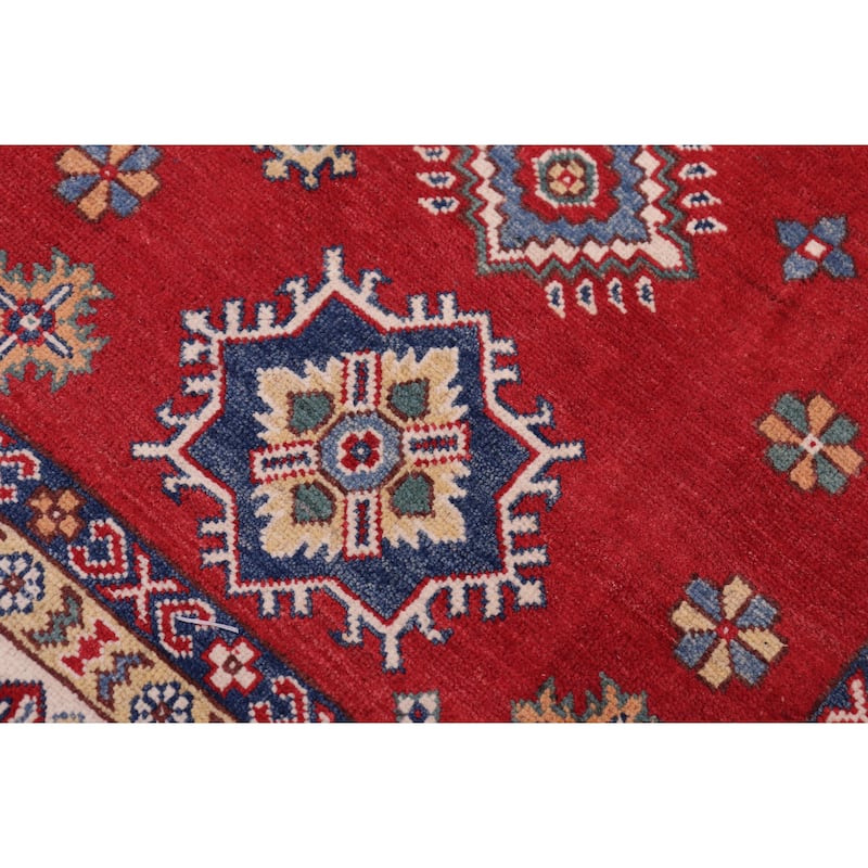 Tribal Kazak Juan Red/Natural Wool Rug - 8'0'' x 9'10''