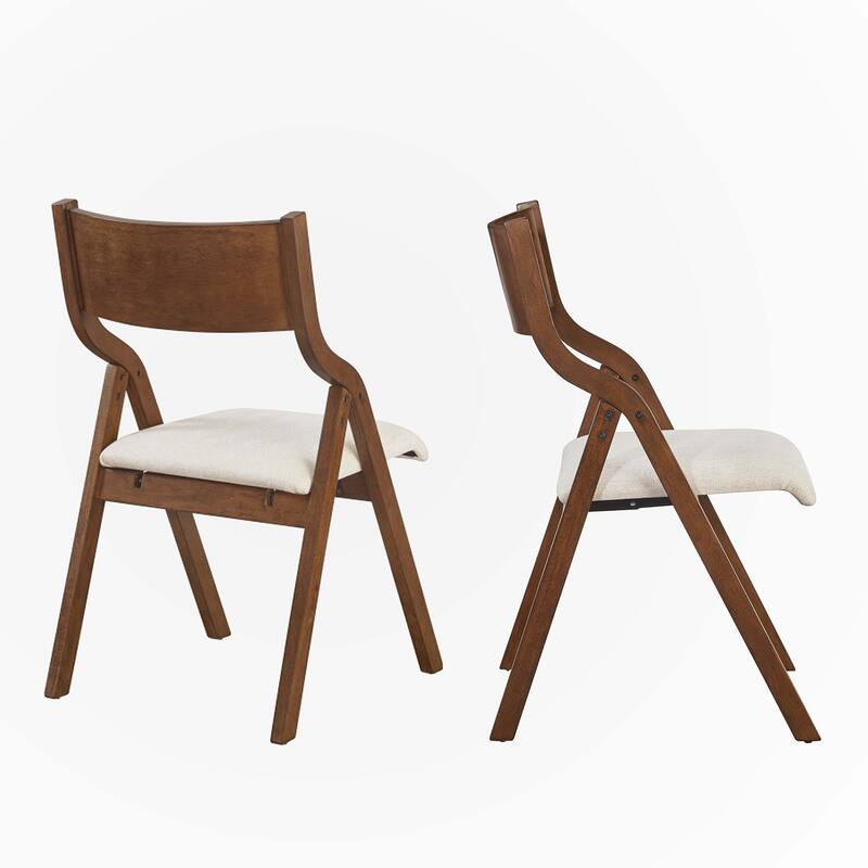 folding Dining chair,2-Pack-Walnut