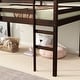 preview thumbnail 5 of 19, Minimalistic Twin Size Wooden Low Loft Bed Kids Bed with Ladder and Safety Guardrail,Storage Space