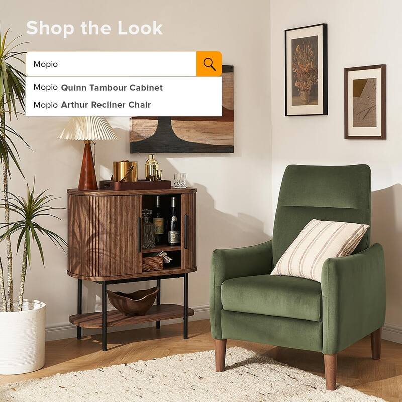 mopio Quin Storage Cabinet, Tambour Fluted Entryway Accent Sofa Tables