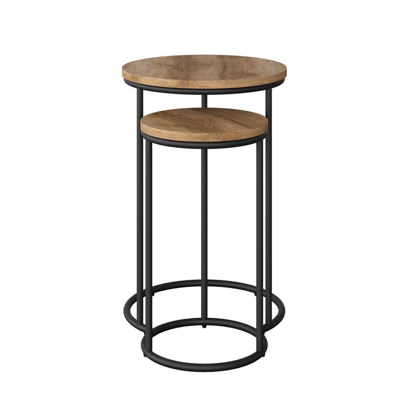 Fort Worth Round Nesting Side Table Set of 2