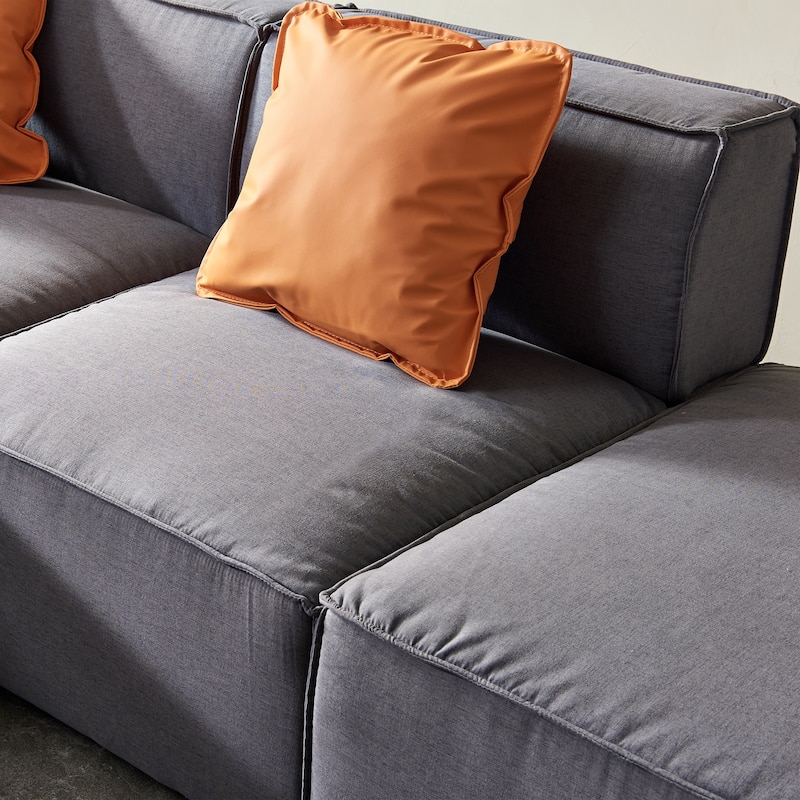Modular Sectional Fabric Sofa (Beige)