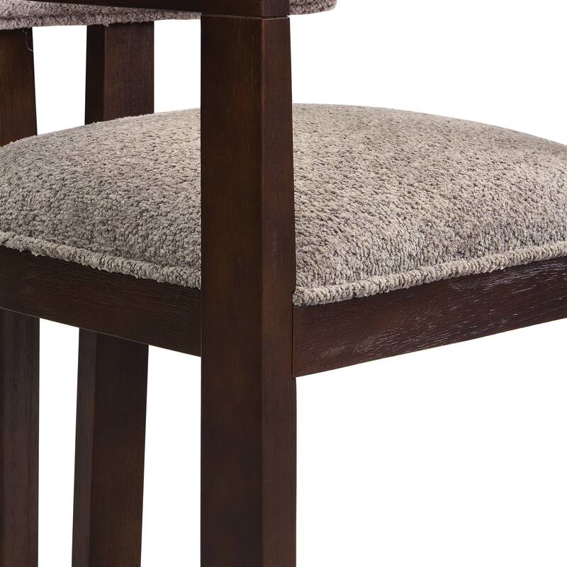 Conrad Sophisticated Modern Dining Chair With Armrest and Solid Wood Frame by Christopher Knight Home