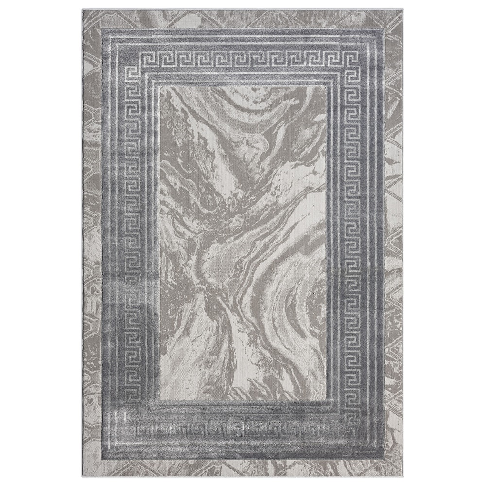 Ksamil Collection Abstract Border Area Rug