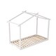 preview thumbnail 8 of 9, Twin XL/King Size House Platform Bed with Trundle, Roof Design for Kids Teens, Wooden House Bedframe w/Customizable Themes,White