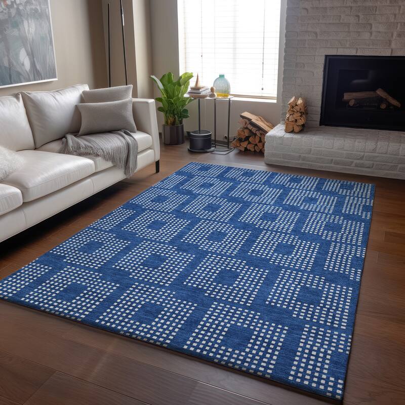 Premium Washable Super Soft Modern Houndstooth Mayfield Rug