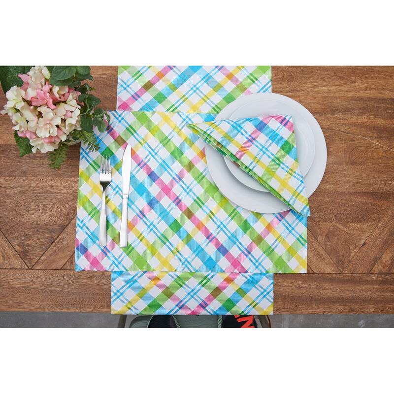 Spring Blossom Plaid Napkin Set of 6 - Set of 6