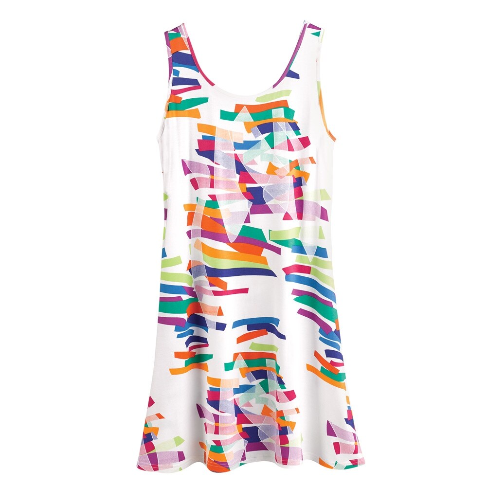 Shop Women S Double Rainbow Dress Colorful A Line Swing