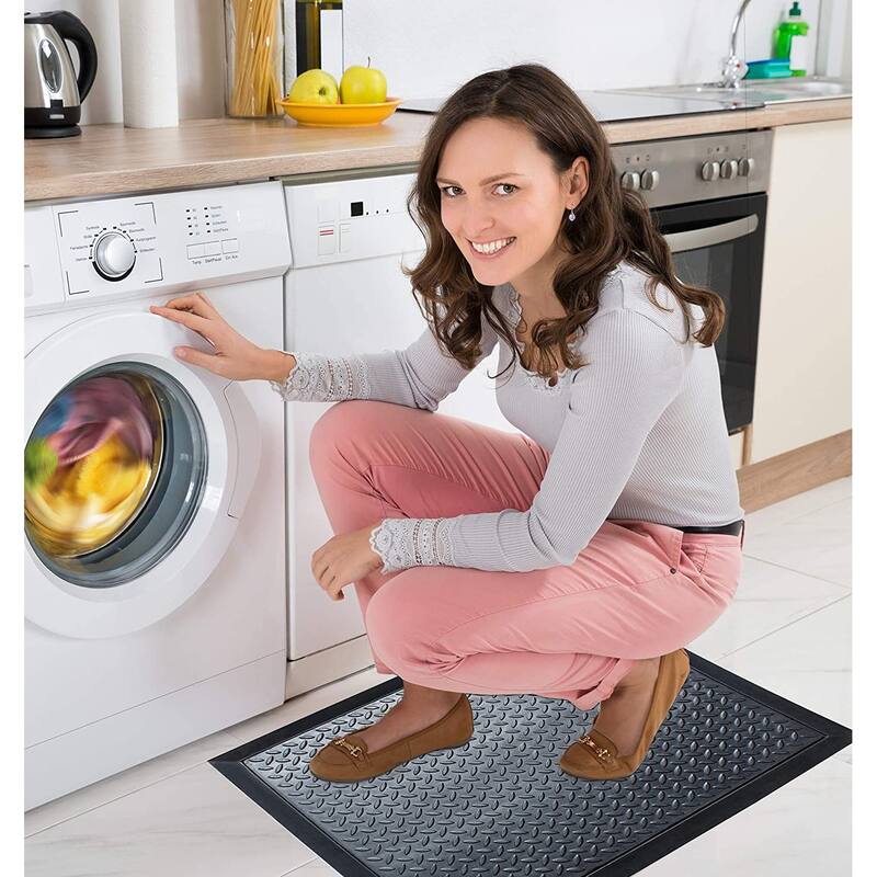 A1HC 3/4" Thick Non-Slip Premium Anti Fatigue Ergonomic Comfort Floor, Black