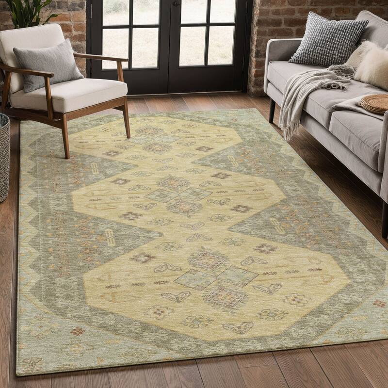Machine Washable Indoor/ Outdoor Global Hiawatha Chantille Rug
