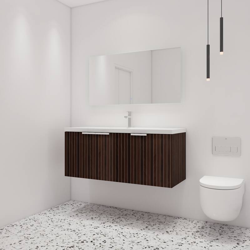 Malwee 24"/30"/36"/48" Bathroom Vanity with Sink, Floating Bathroom Vanity with Soft Close Door