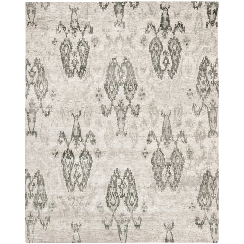 SAFAVIEH Couture Hand-knotted Tibetan Sagrario Modern Wool Rug - 8' x 10' - Silver/Grey