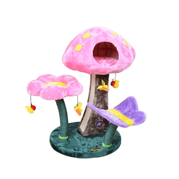 Catry Wonderland 31.1 Cat Tree with Mushroom Condo Perch Scratch